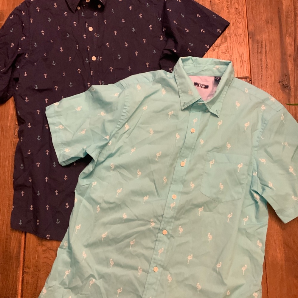 Set Of Two Izod Short Sleeve Button Down. Size La… - image 5